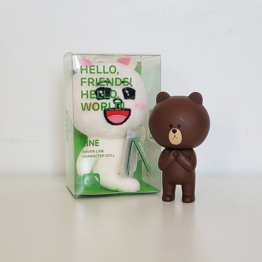 2/$30 - Line Friends - Cony Plush Doll & Brown Vinyl Figure Lot